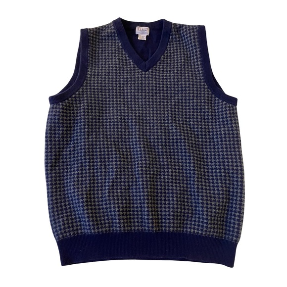 L.L. Bean Other - Vtg L.L. Bean Men's Houndstooth Sweater Vest 100% Wool